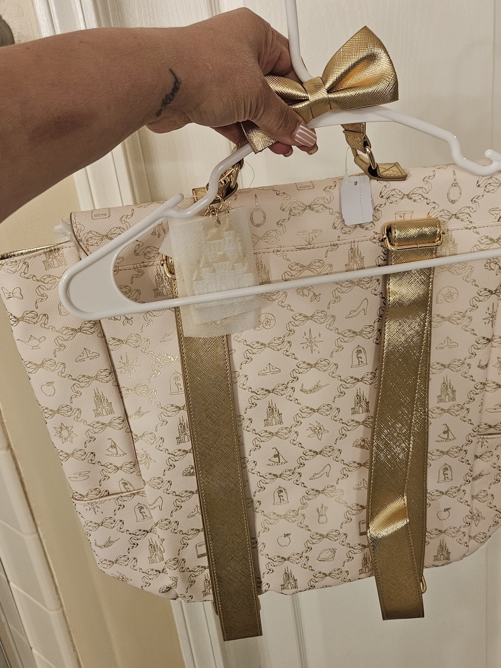 Bath & Body Works Cream Tote with Metallic Gold Straps